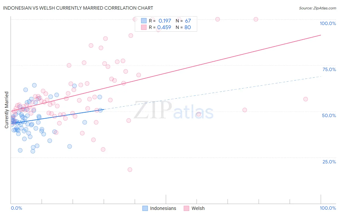 Indonesian vs Welsh Currently Married