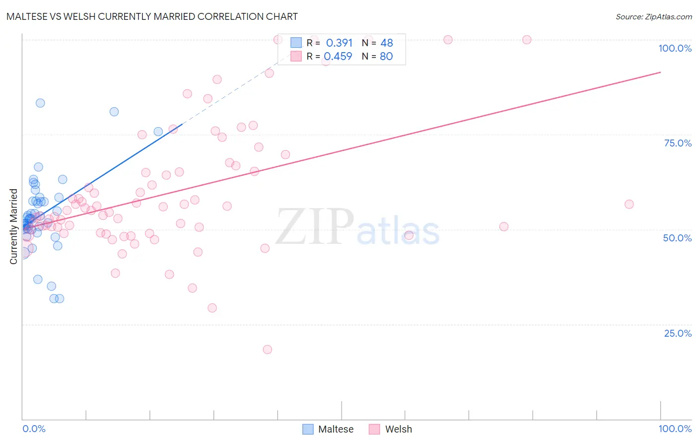Maltese vs Welsh Currently Married