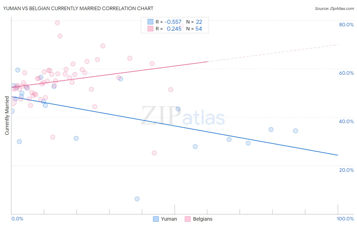 Yuman vs Belgian Currently Married