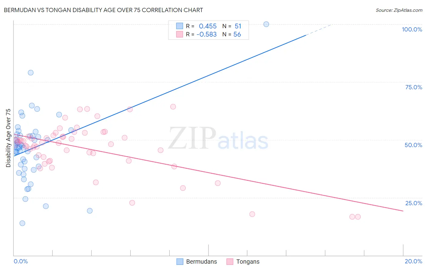 Bermudan vs Tongan Disability Age Over 75
