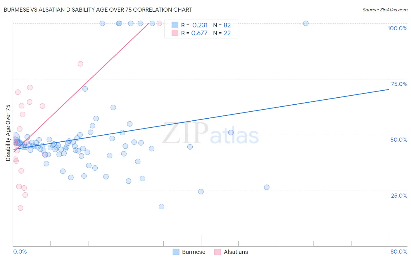 Burmese vs Alsatian Disability Age Over 75