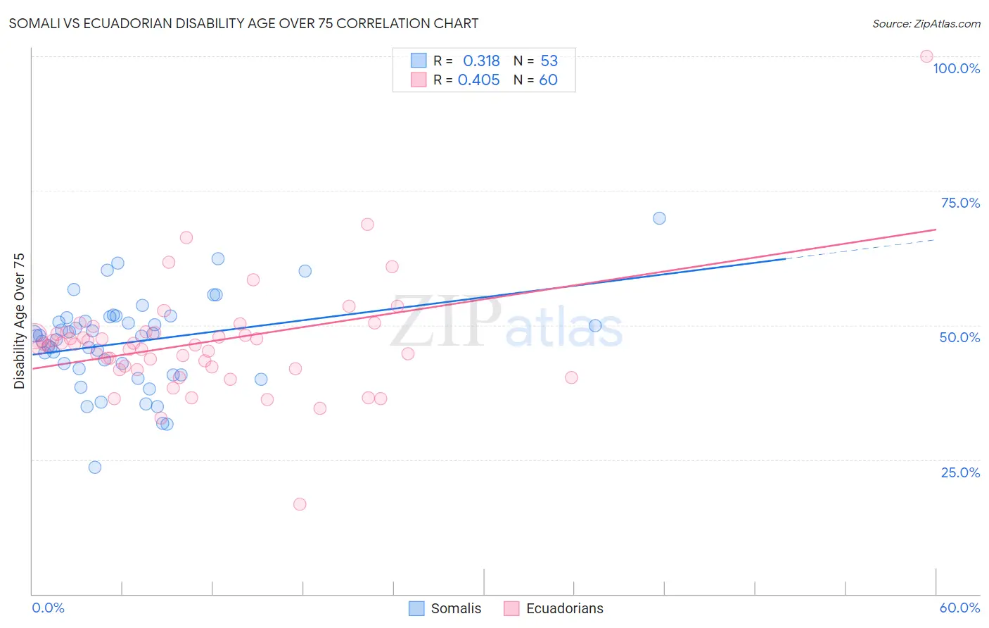 Somali vs Ecuadorian Disability Age Over 75