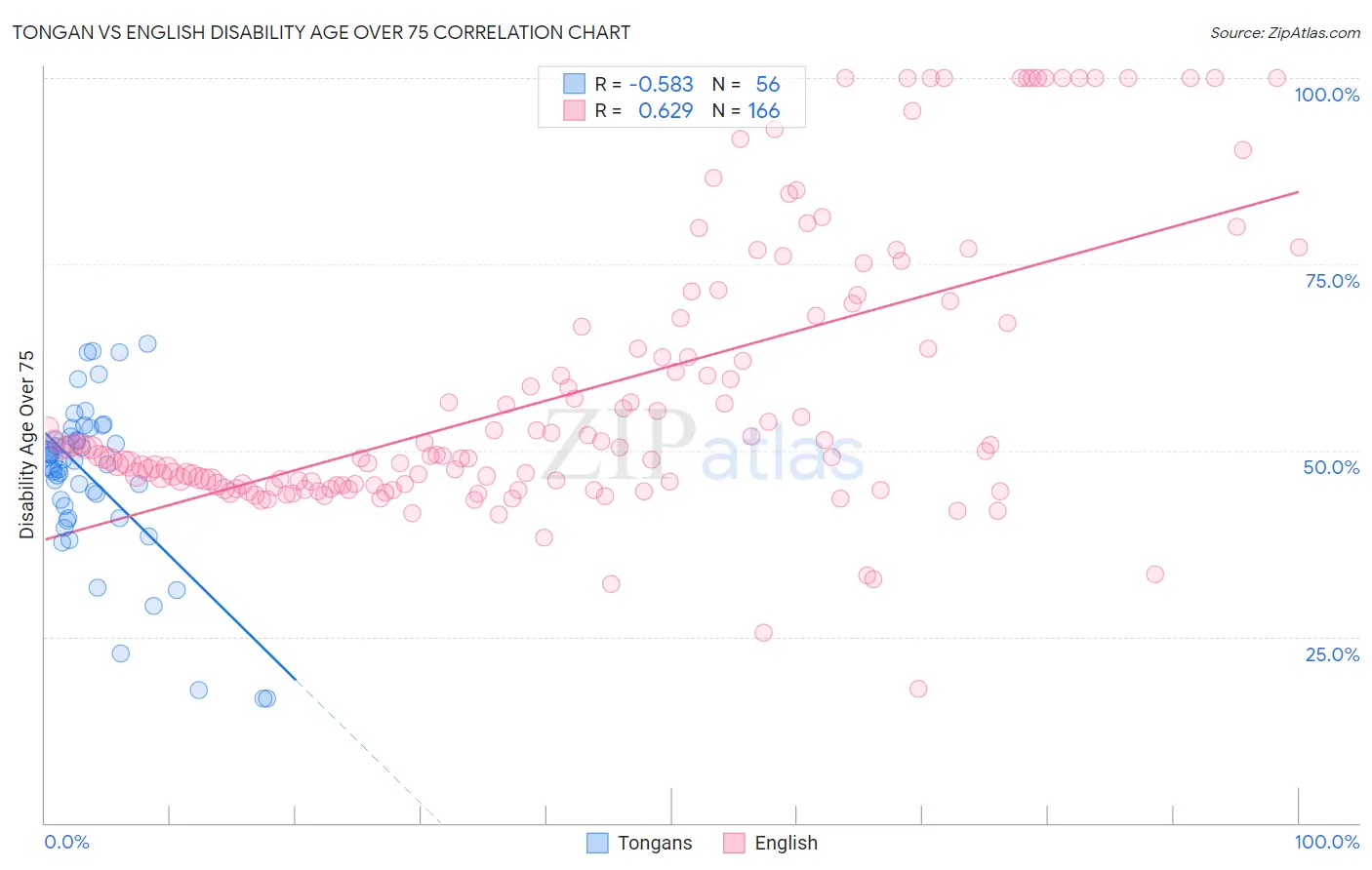 Tongan vs English Disability Age Over 75