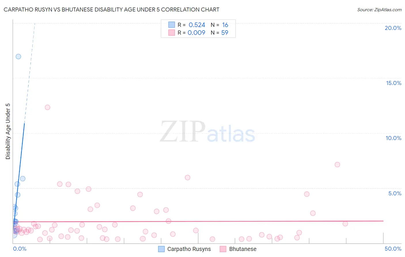 Carpatho Rusyn vs Bhutanese Disability Age Under 5
