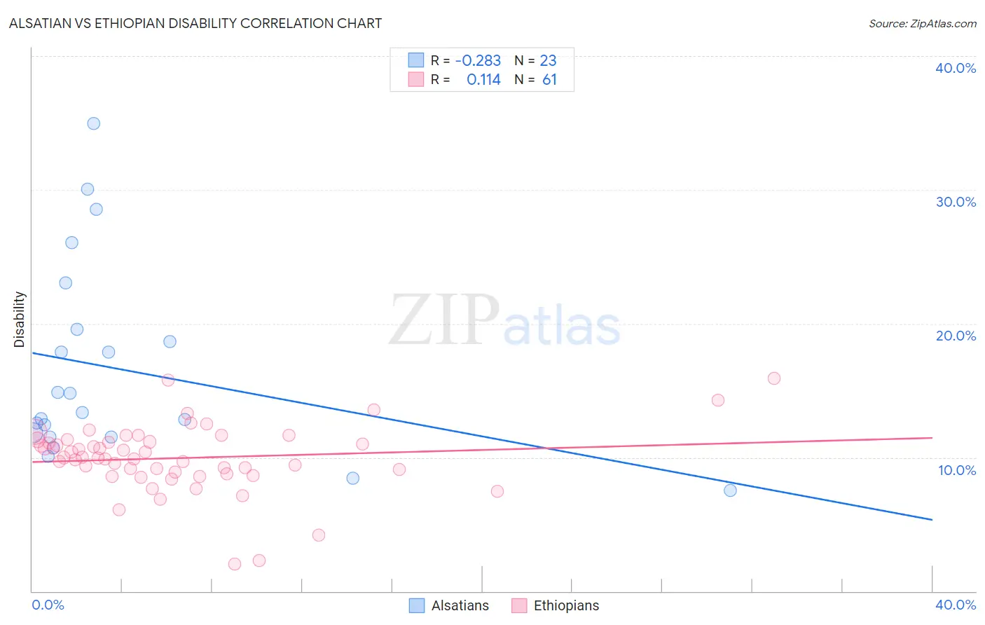 Alsatian vs Ethiopian Disability