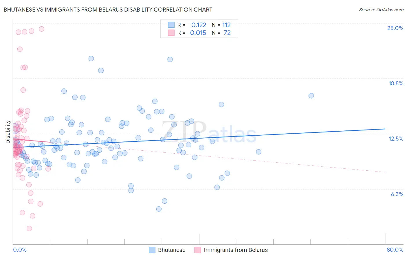 Bhutanese vs Immigrants from Belarus Disability
