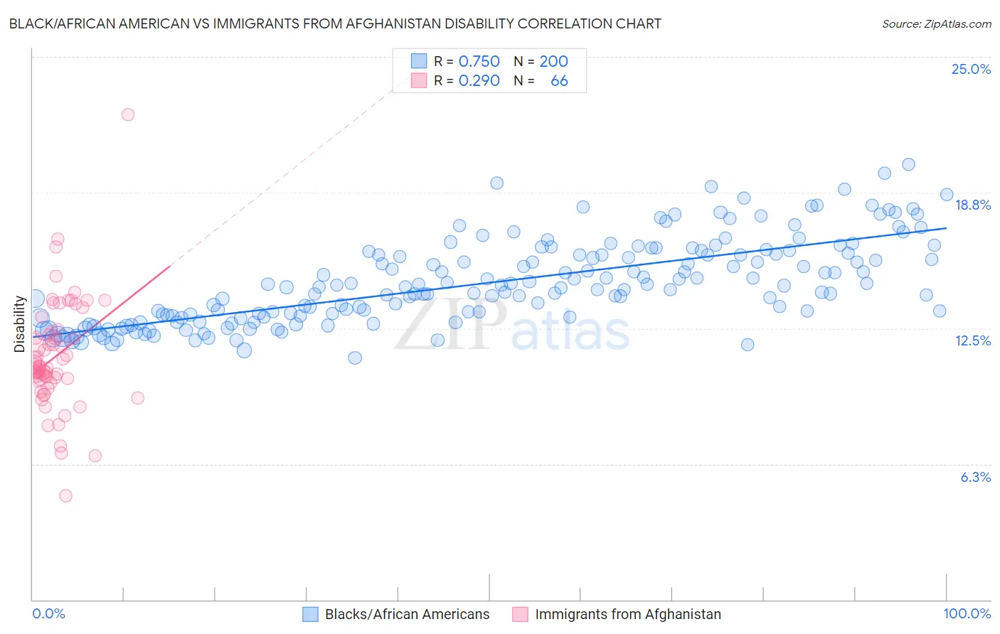 Black/African American vs Immigrants from Afghanistan Disability