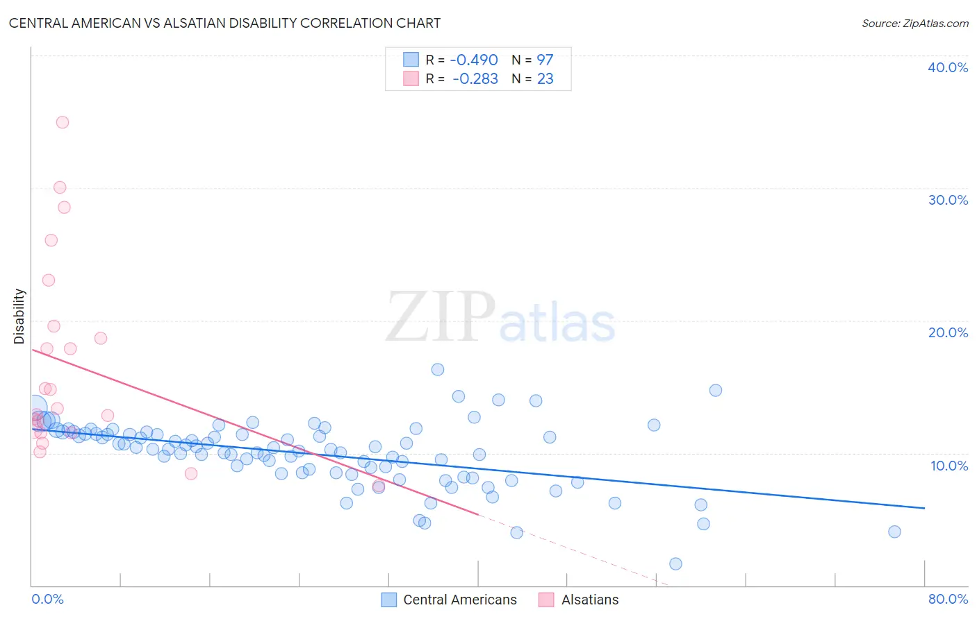 Central American vs Alsatian Disability