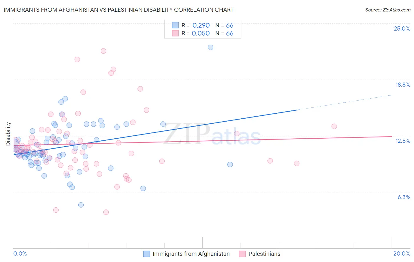 Immigrants from Afghanistan vs Palestinian Disability