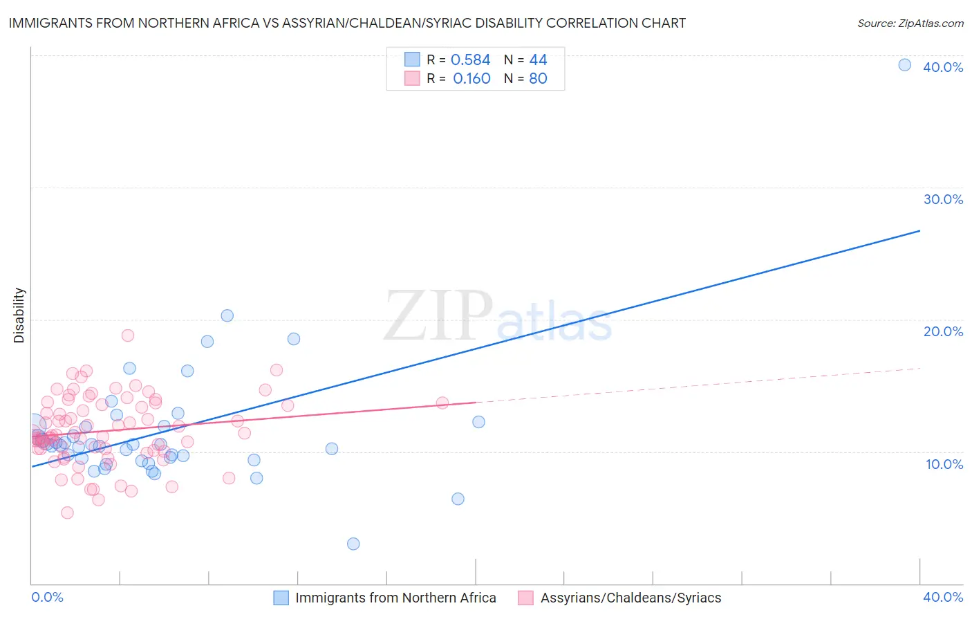 Immigrants from Northern Africa vs Assyrian/Chaldean/Syriac Disability