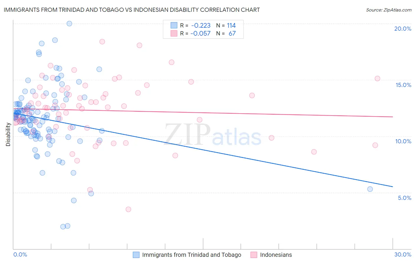 Immigrants from Trinidad and Tobago vs Indonesian Disability