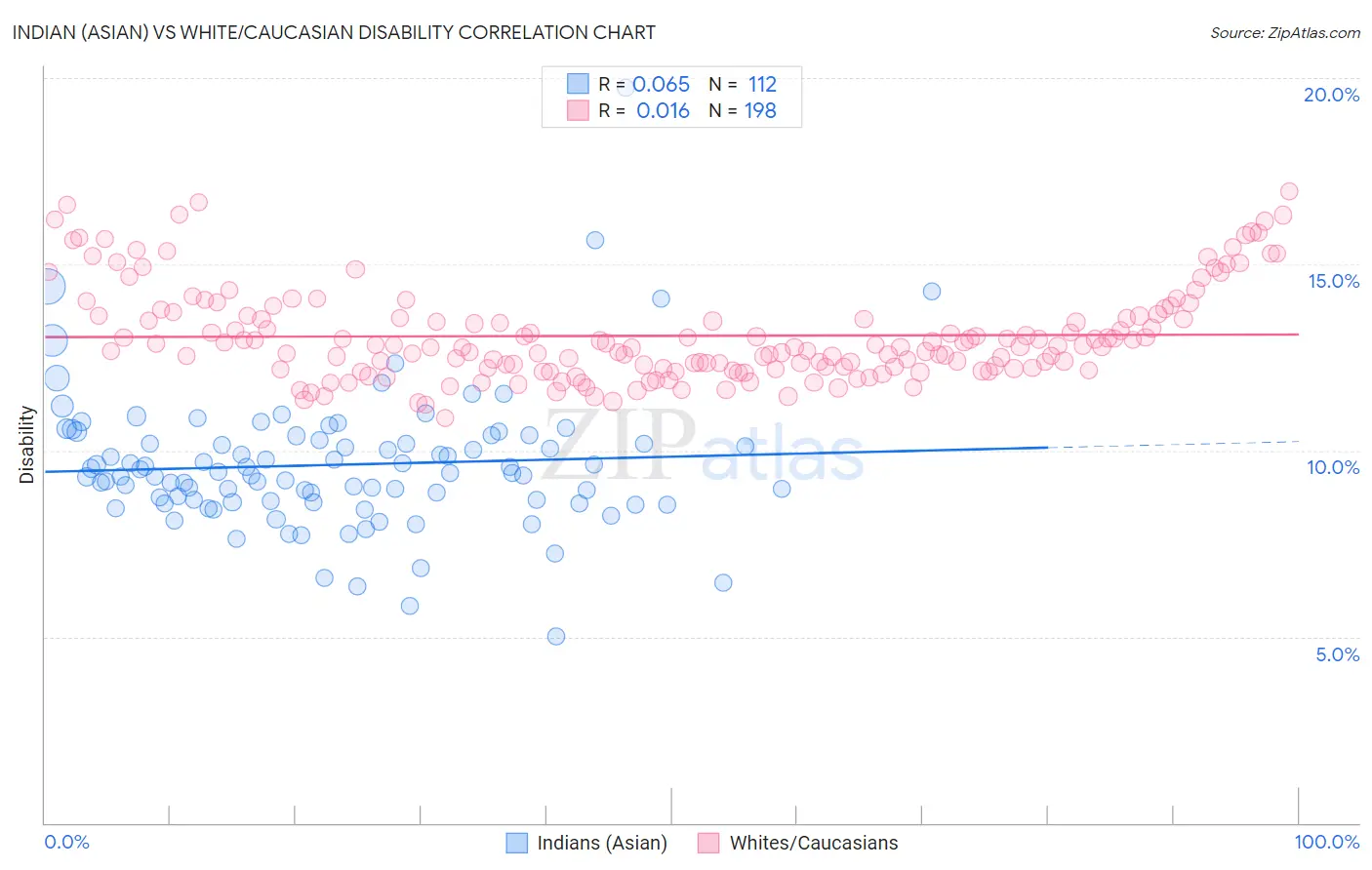 Indian (Asian) vs White/Caucasian Disability