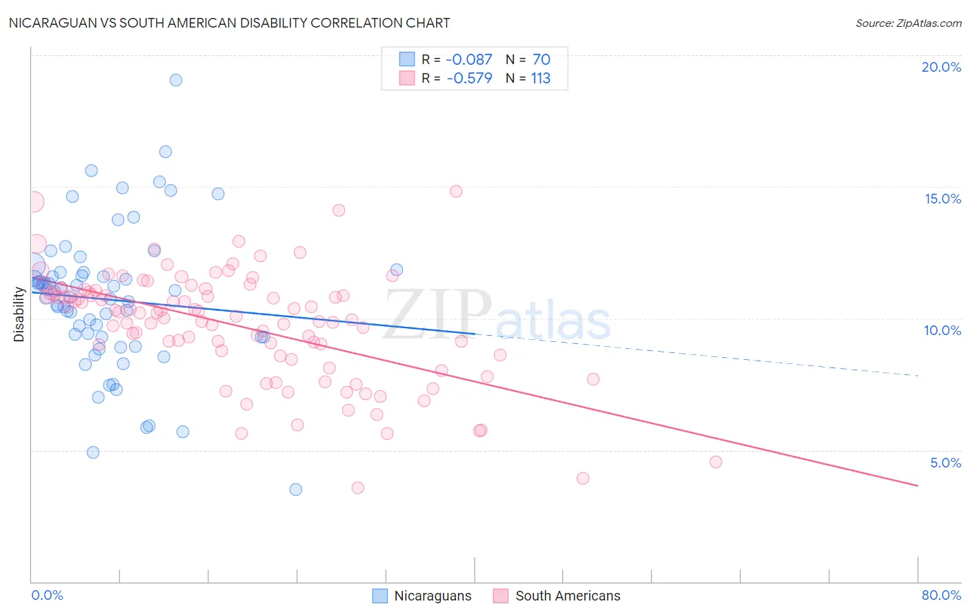 Nicaraguan vs South American Disability