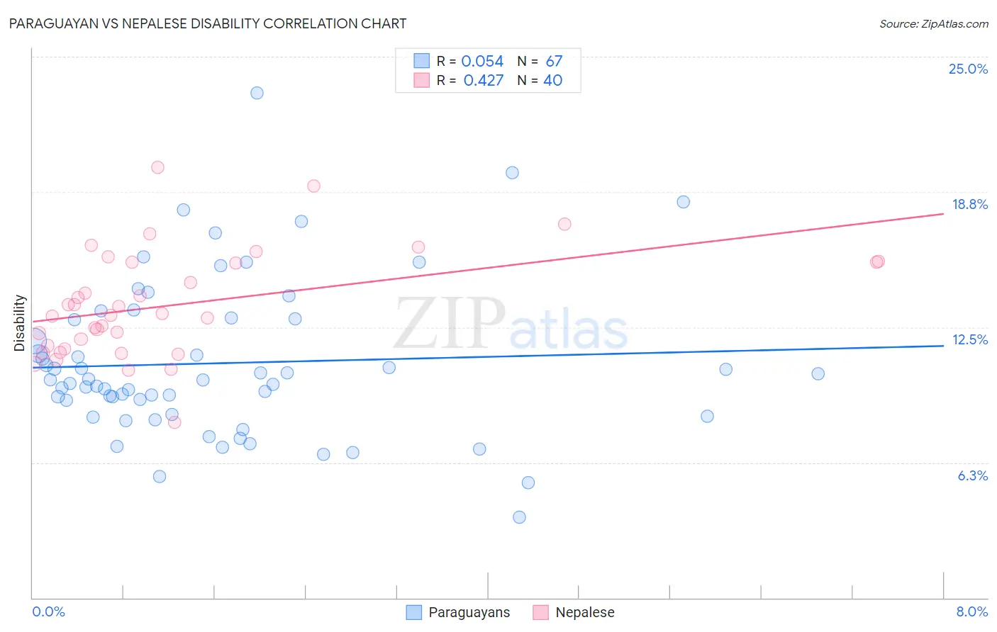 Paraguayan vs Nepalese Disability