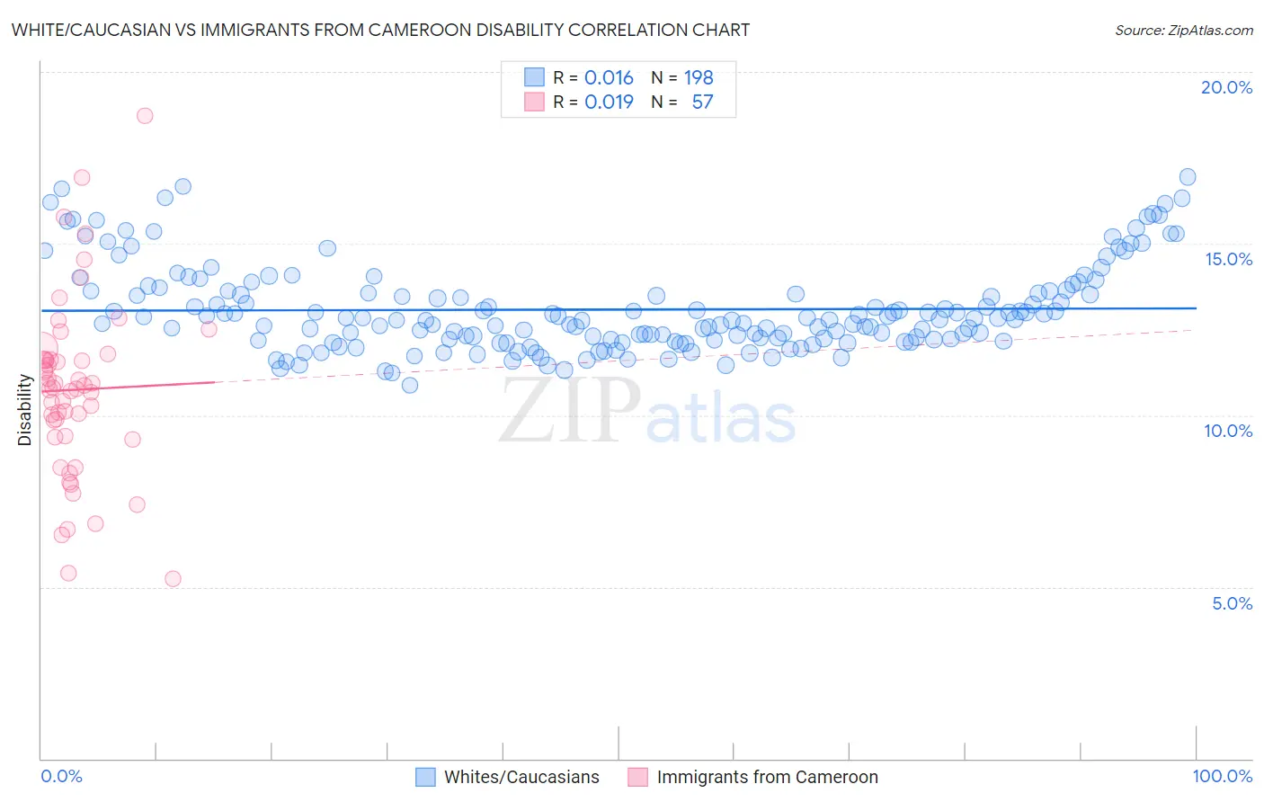 White/Caucasian vs Immigrants from Cameroon Disability
