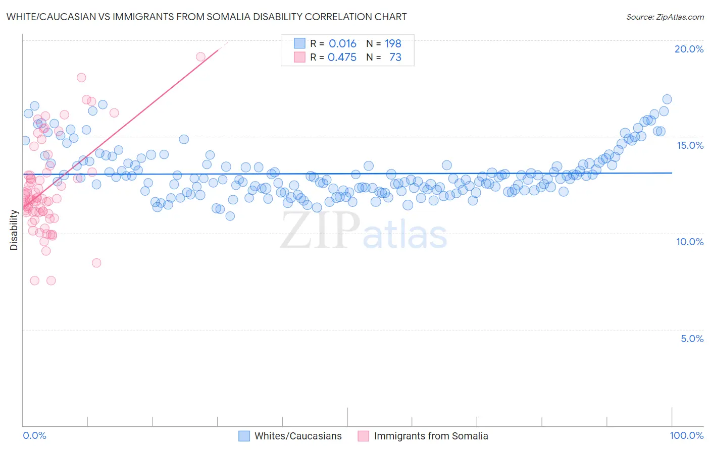 White/Caucasian vs Immigrants from Somalia Disability