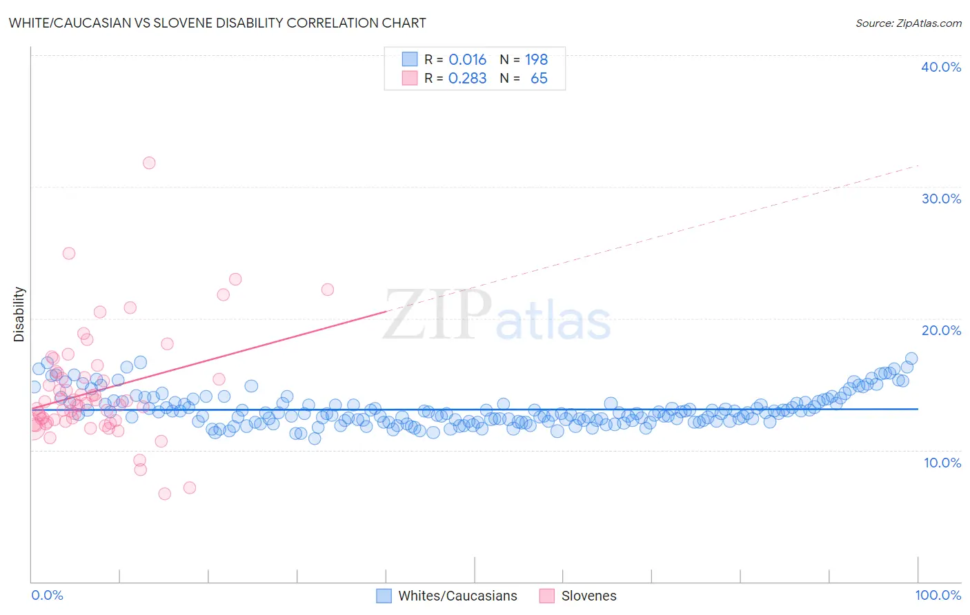 White/Caucasian vs Slovene Disability