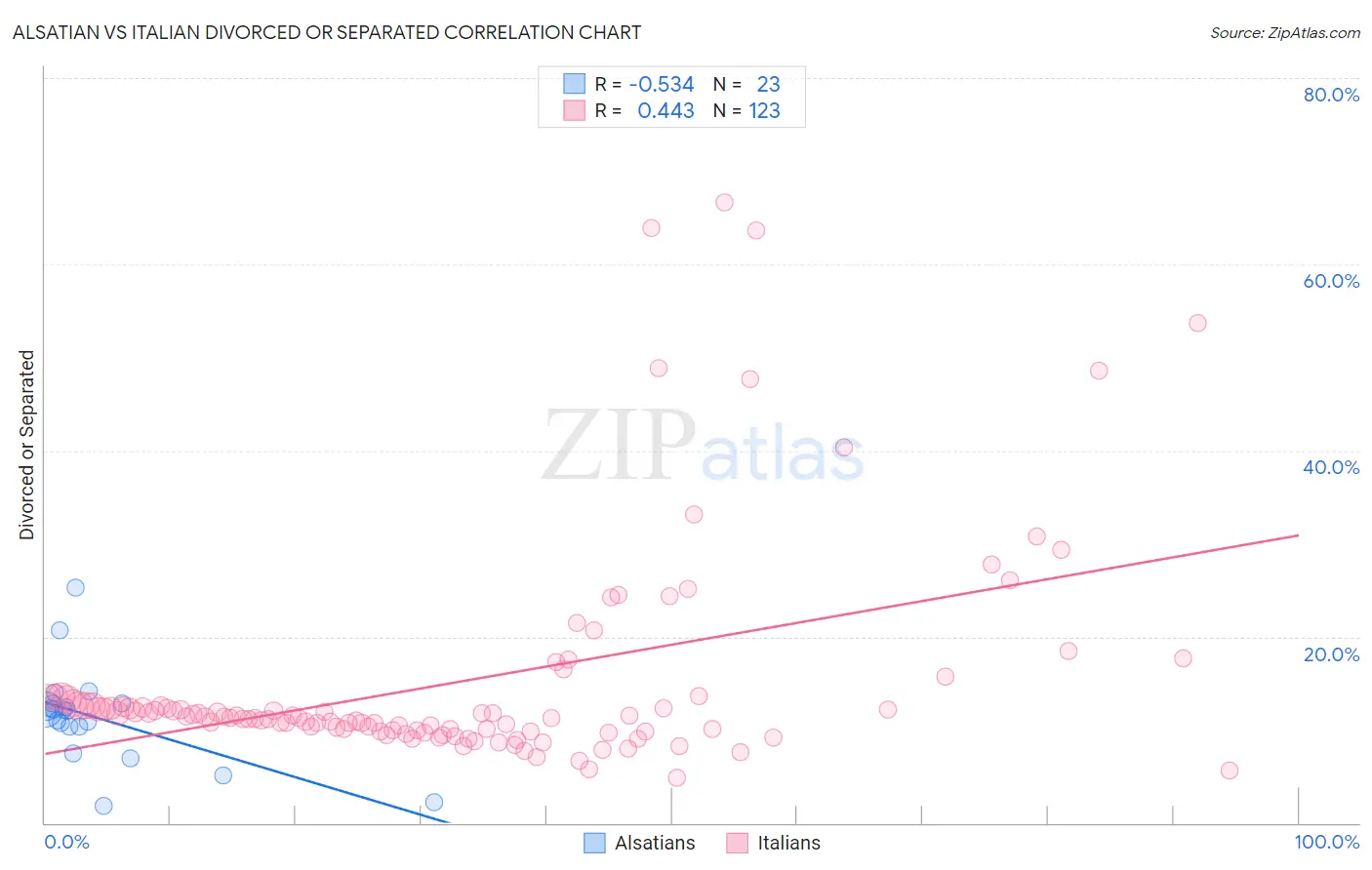 Alsatian vs Italian Divorced or Separated