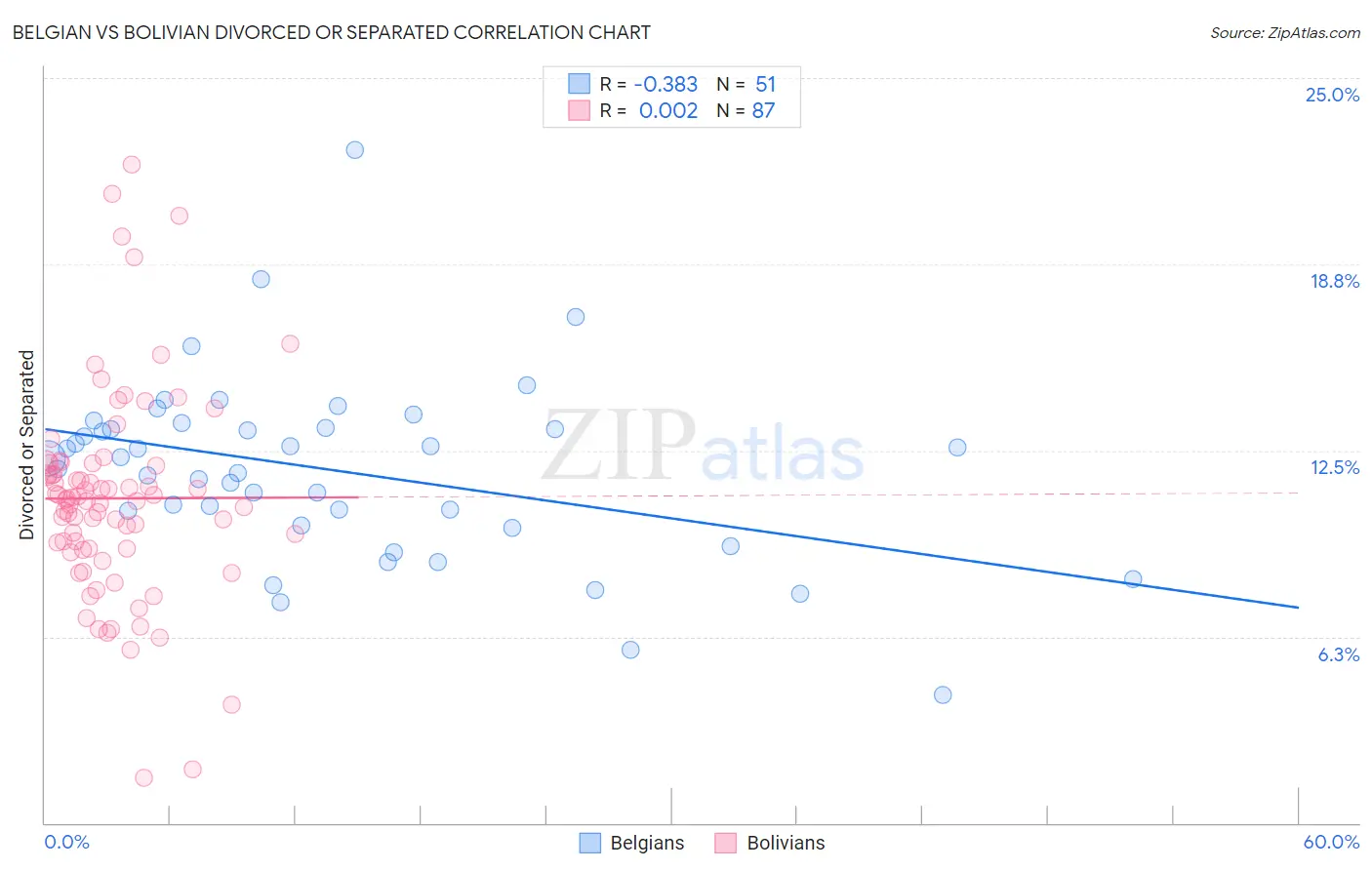 Belgian vs Bolivian Divorced or Separated