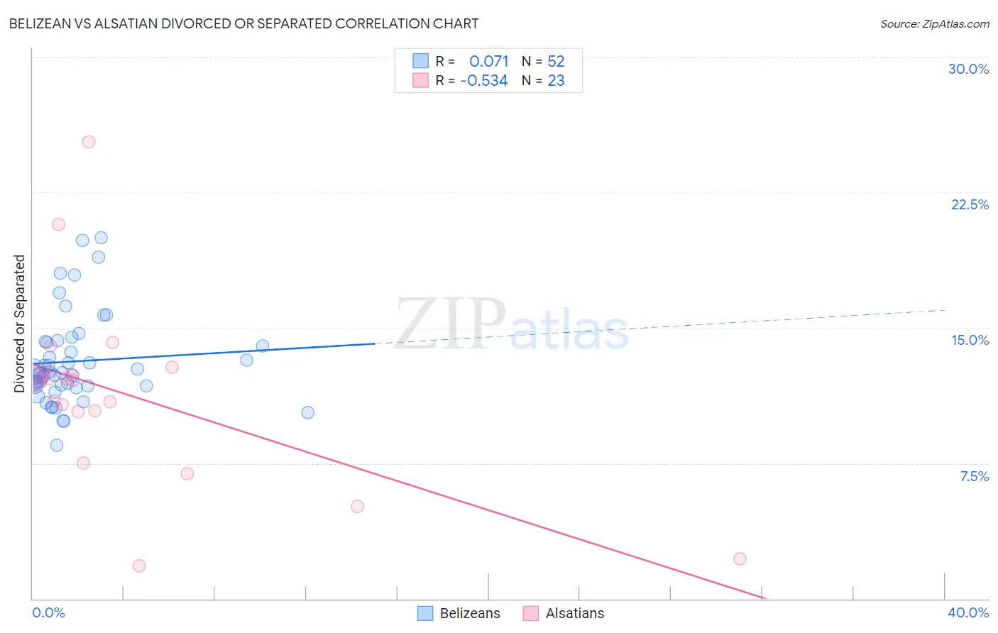 Belizean vs Alsatian Divorced or Separated