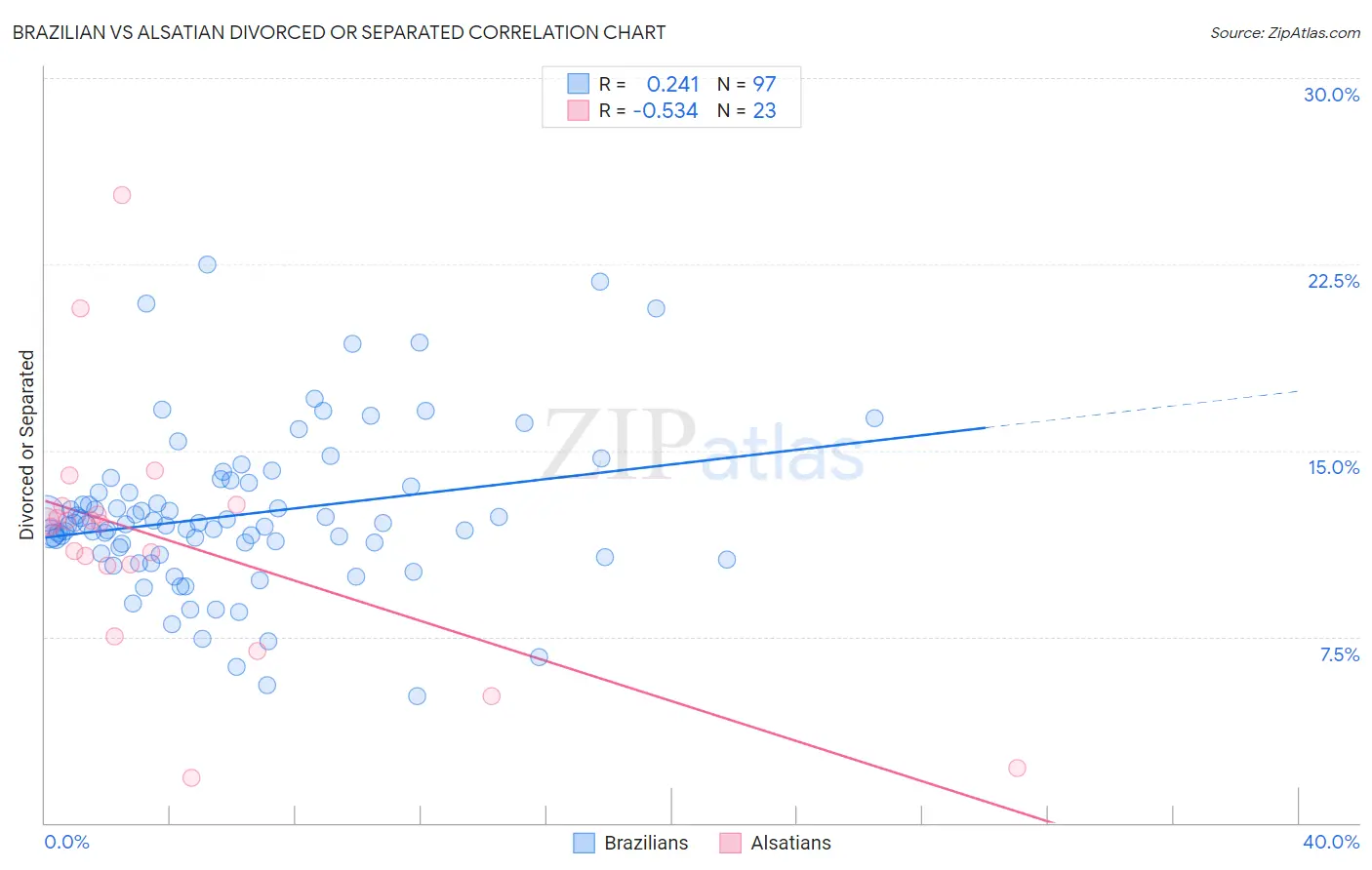 Brazilian vs Alsatian Divorced or Separated