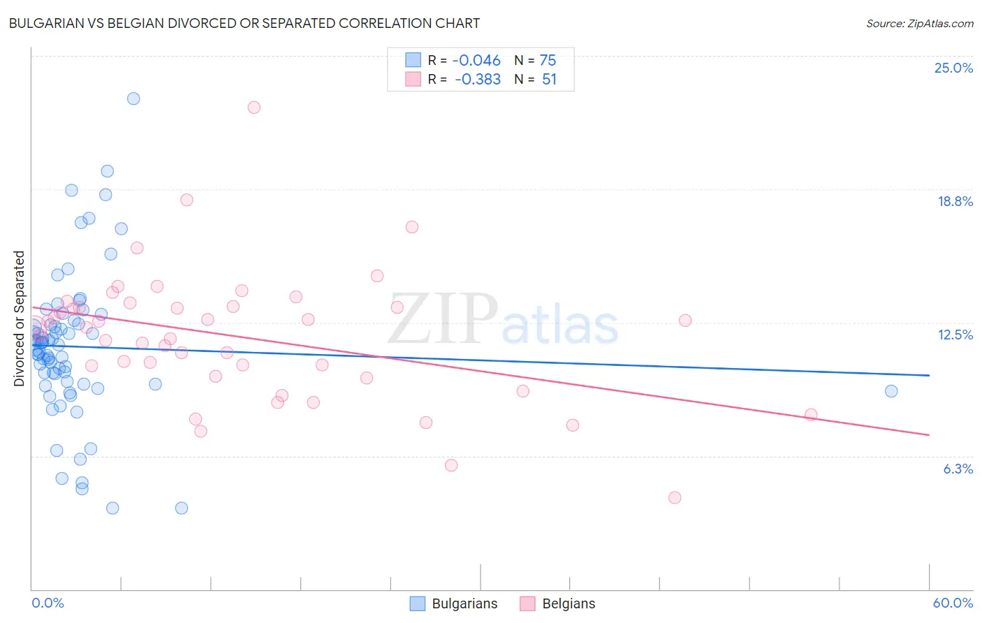 Bulgarian vs Belgian Divorced or Separated