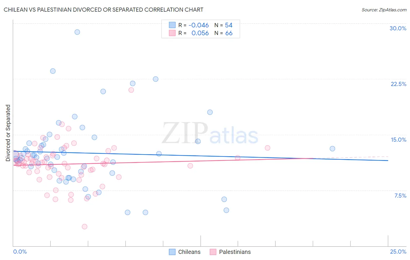 Chilean vs Palestinian Divorced or Separated