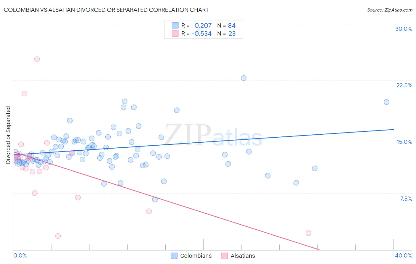 Colombian vs Alsatian Divorced or Separated