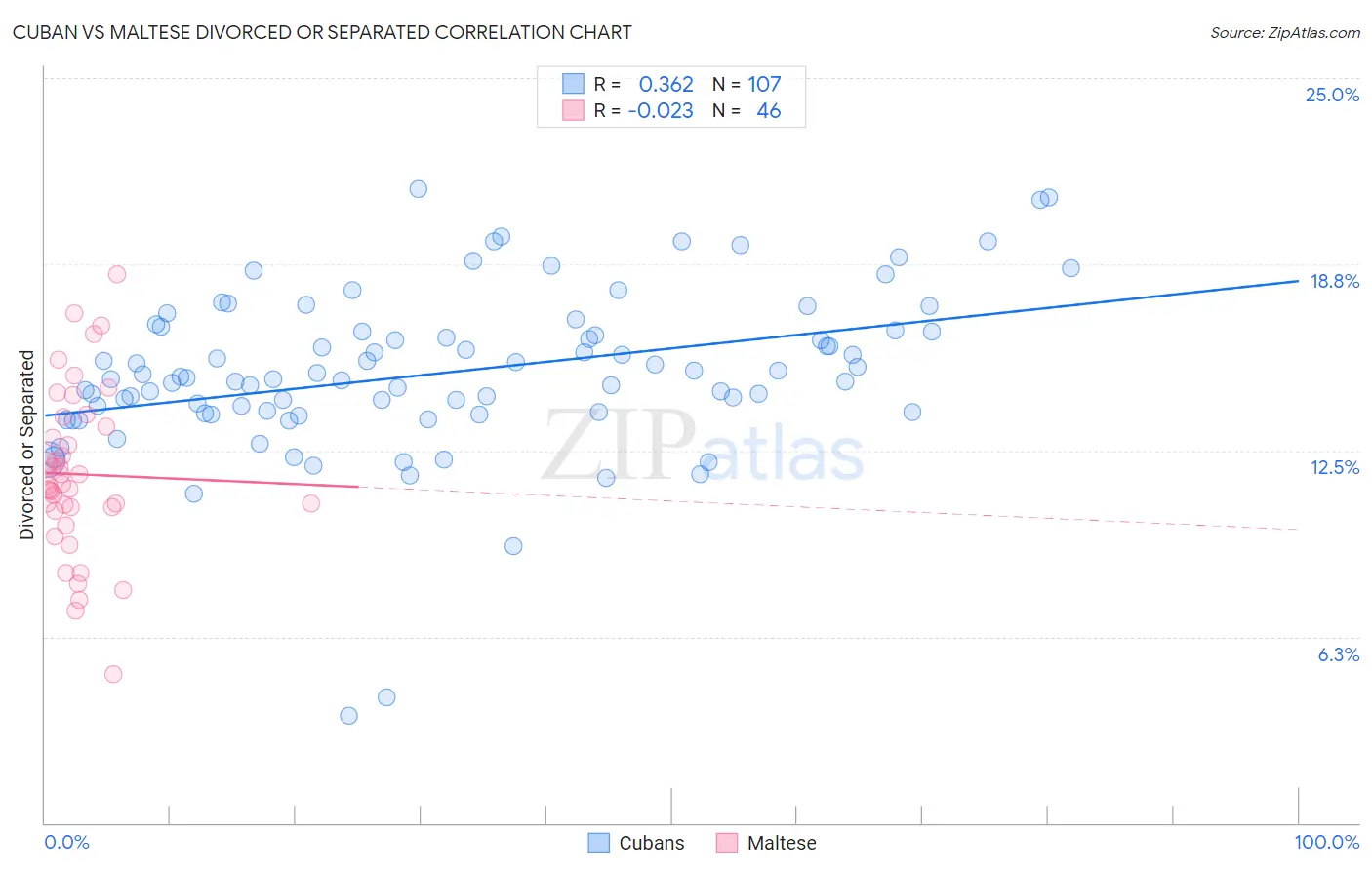 Cuban vs Maltese Divorced or Separated