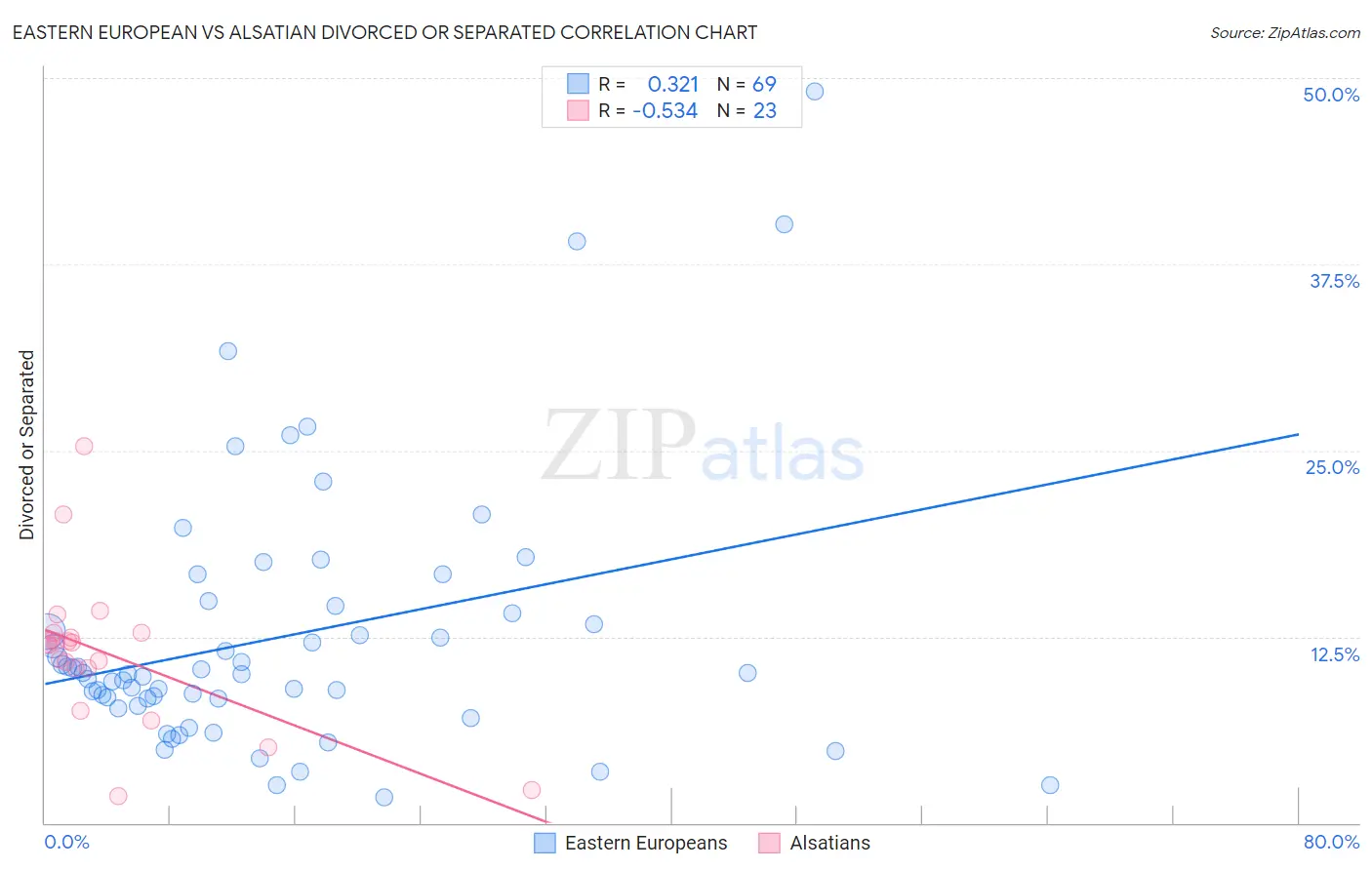 Eastern European vs Alsatian Divorced or Separated