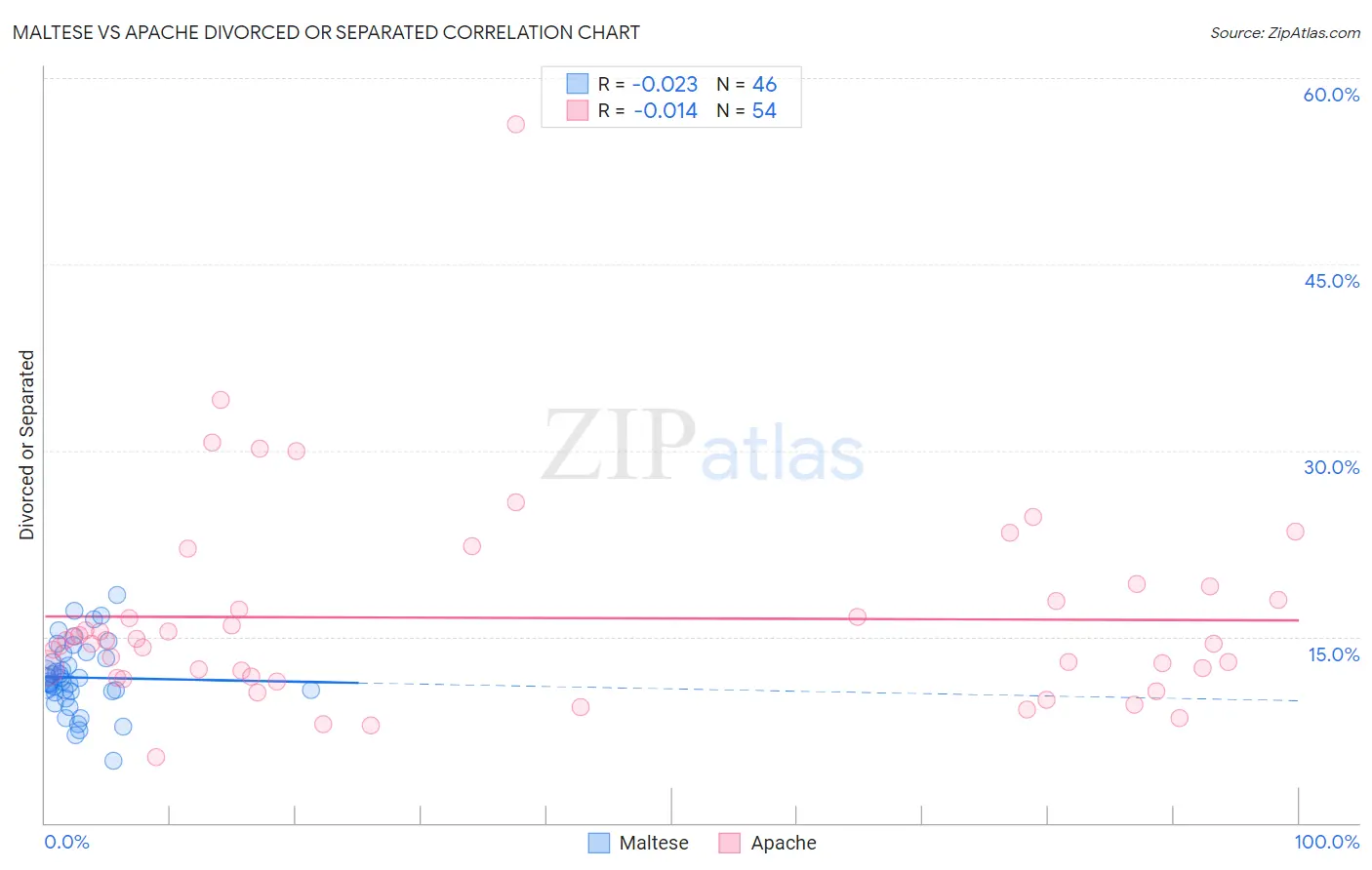 Maltese vs Apache Divorced or Separated