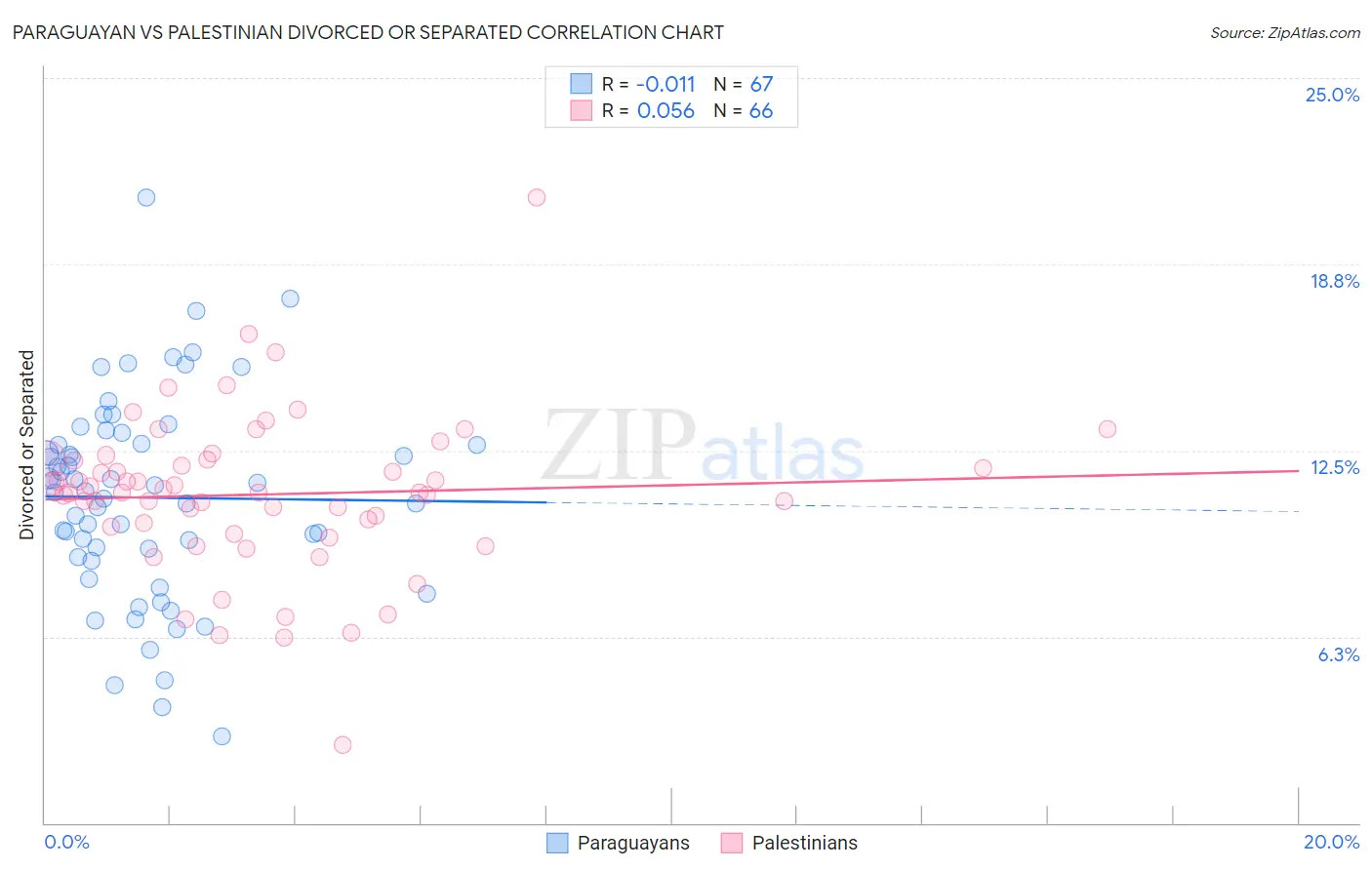 Paraguayan vs Palestinian Divorced or Separated