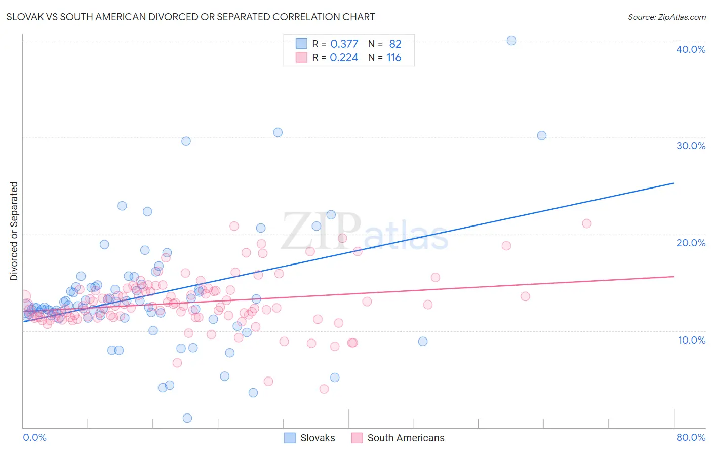 Slovak vs South American Divorced or Separated