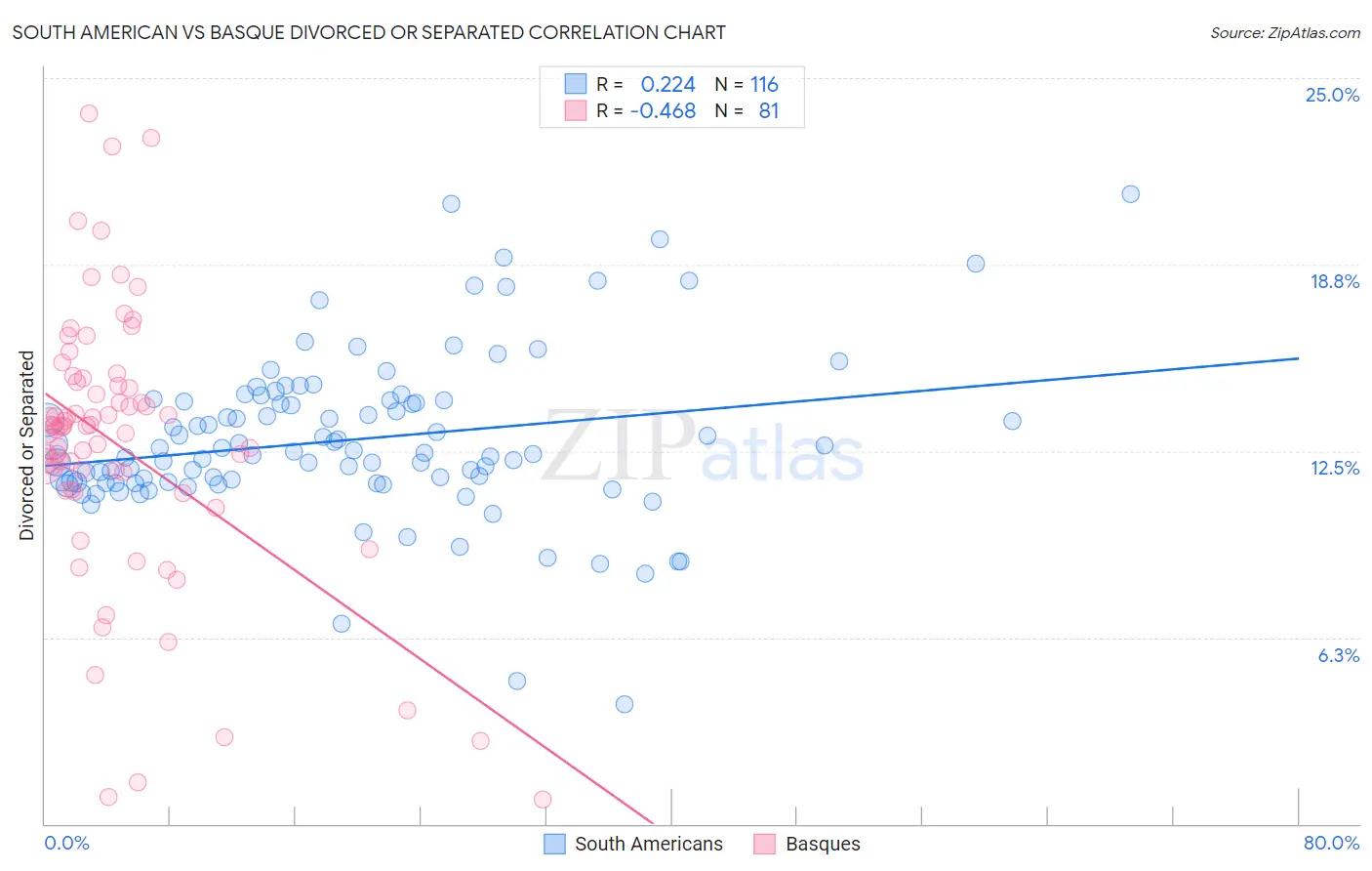 South American vs Basque Divorced or Separated