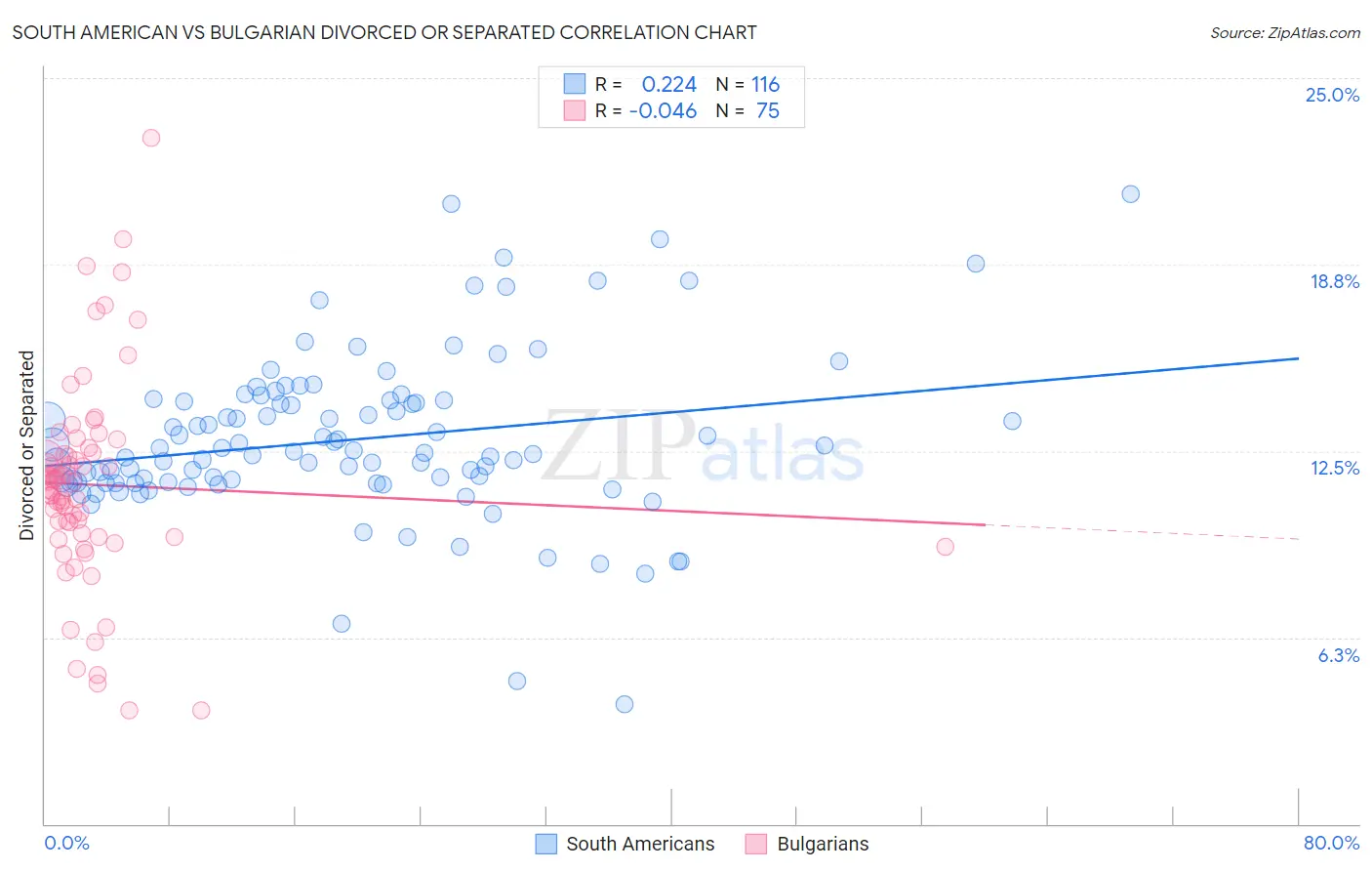 South American vs Bulgarian Divorced or Separated