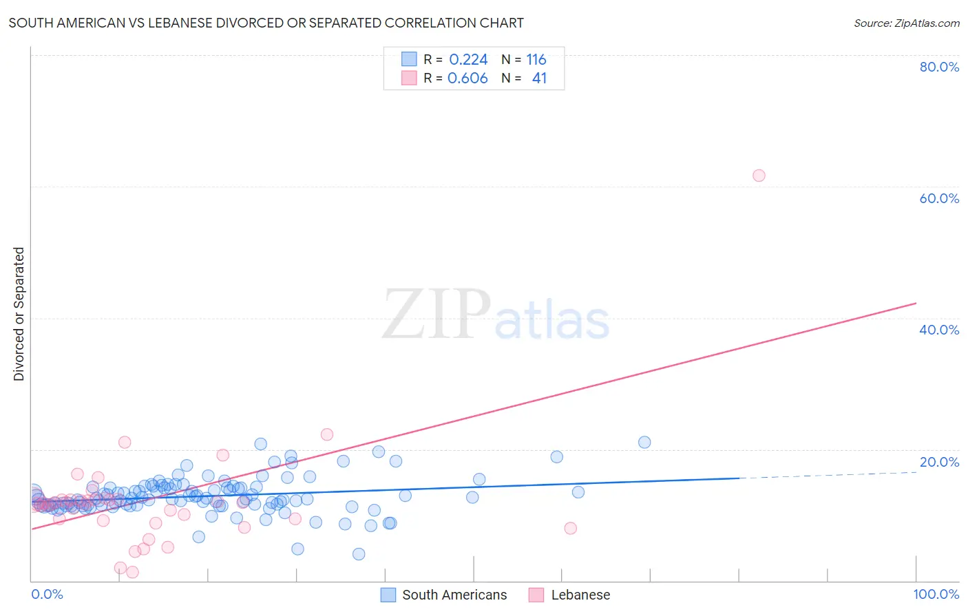South American vs Lebanese Divorced or Separated