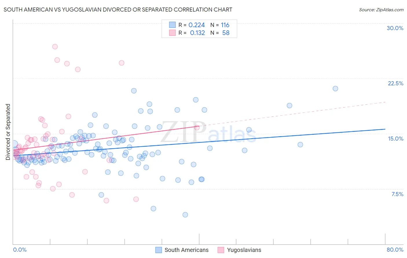 South American vs Yugoslavian Divorced or Separated