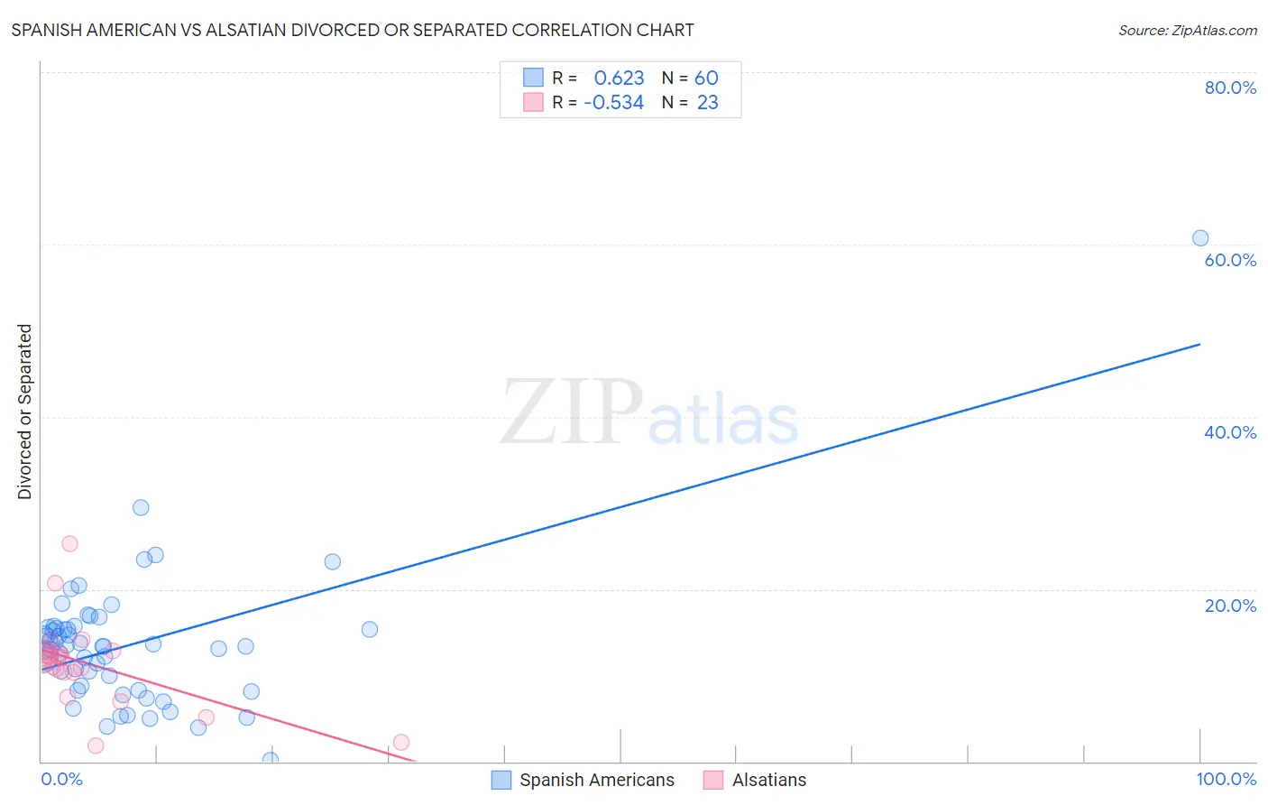 Spanish American vs Alsatian Divorced or Separated