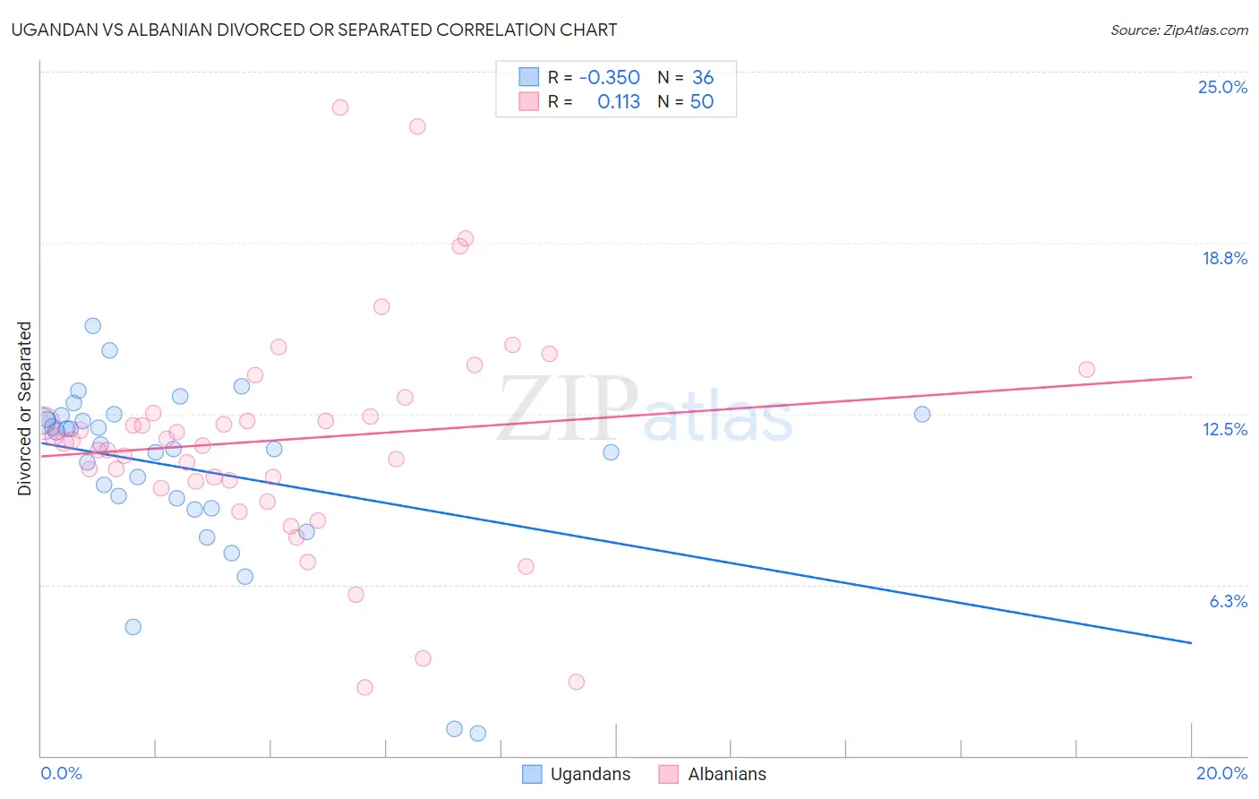 Ugandan vs Albanian Divorced or Separated
