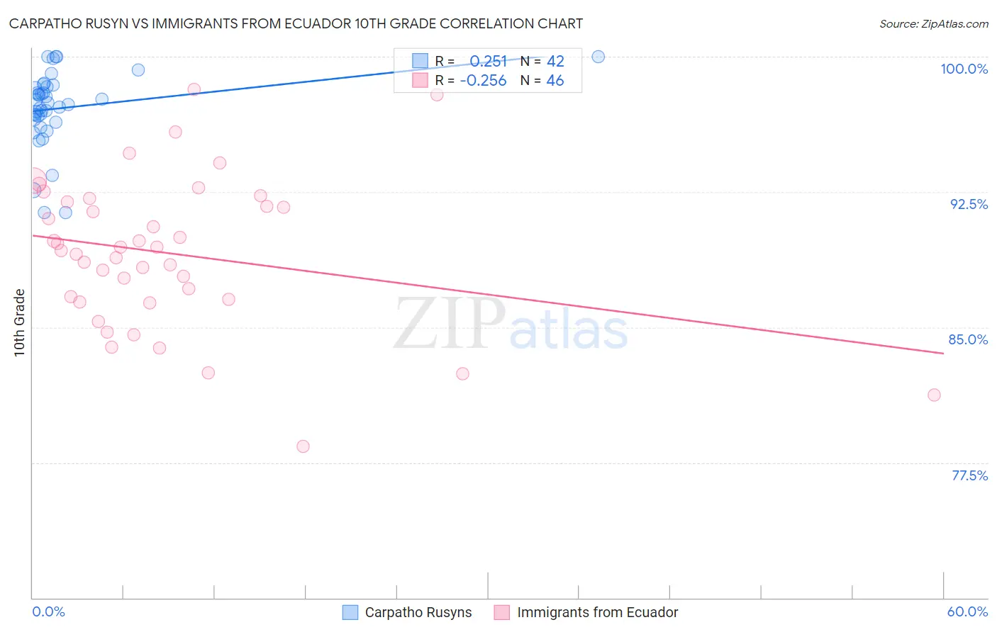 Carpatho Rusyn vs Immigrants from Ecuador 10th Grade