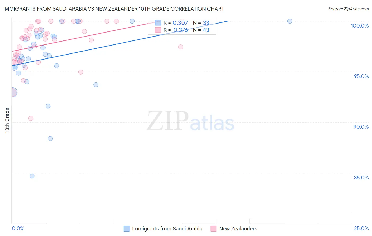 Immigrants from Saudi Arabia vs New Zealander 10th Grade