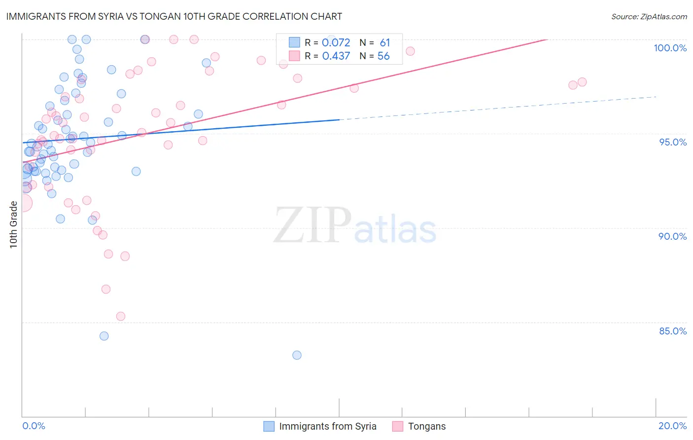 Immigrants from Syria vs Tongan 10th Grade