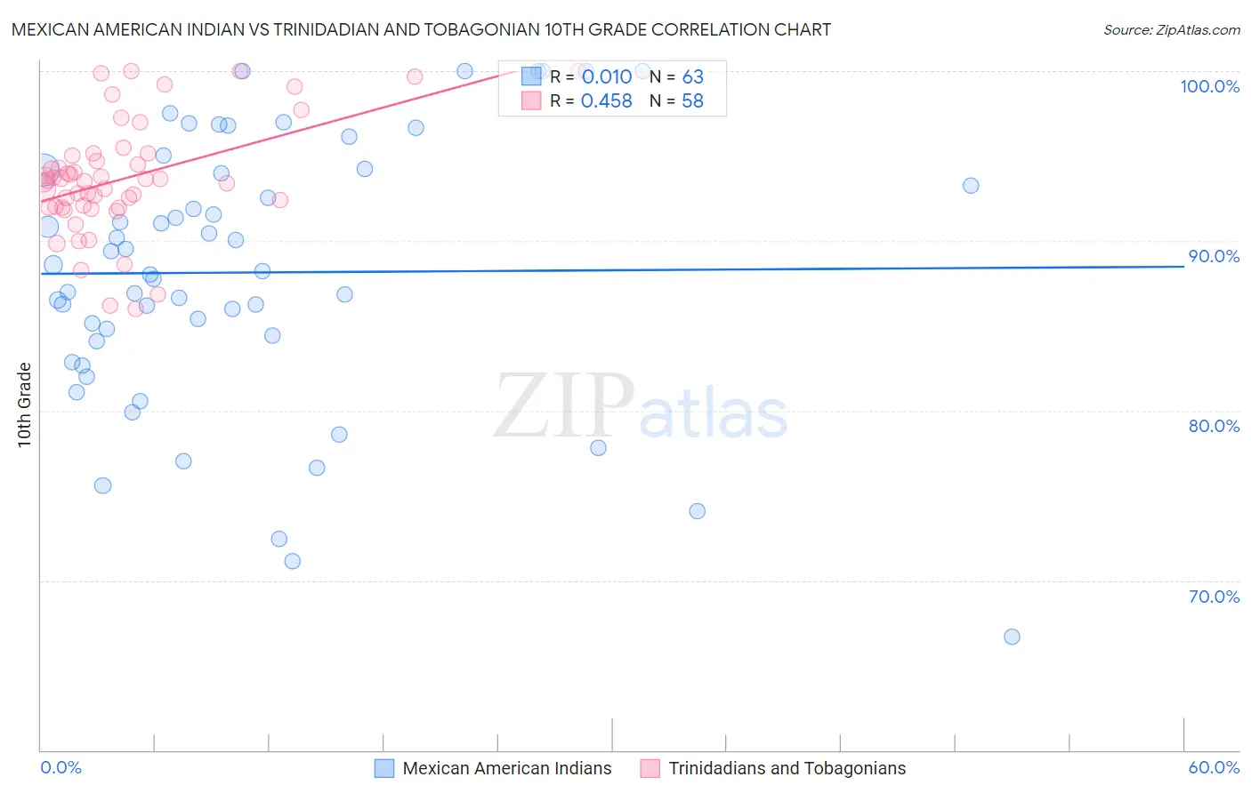 Mexican American Indian vs Trinidadian and Tobagonian 10th Grade