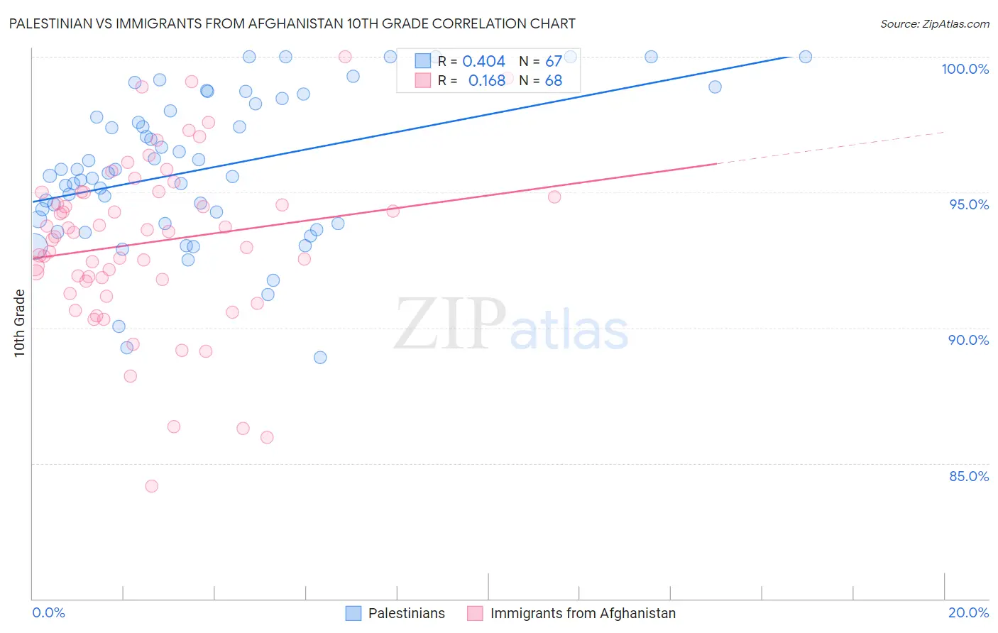 Palestinian vs Immigrants from Afghanistan 10th Grade