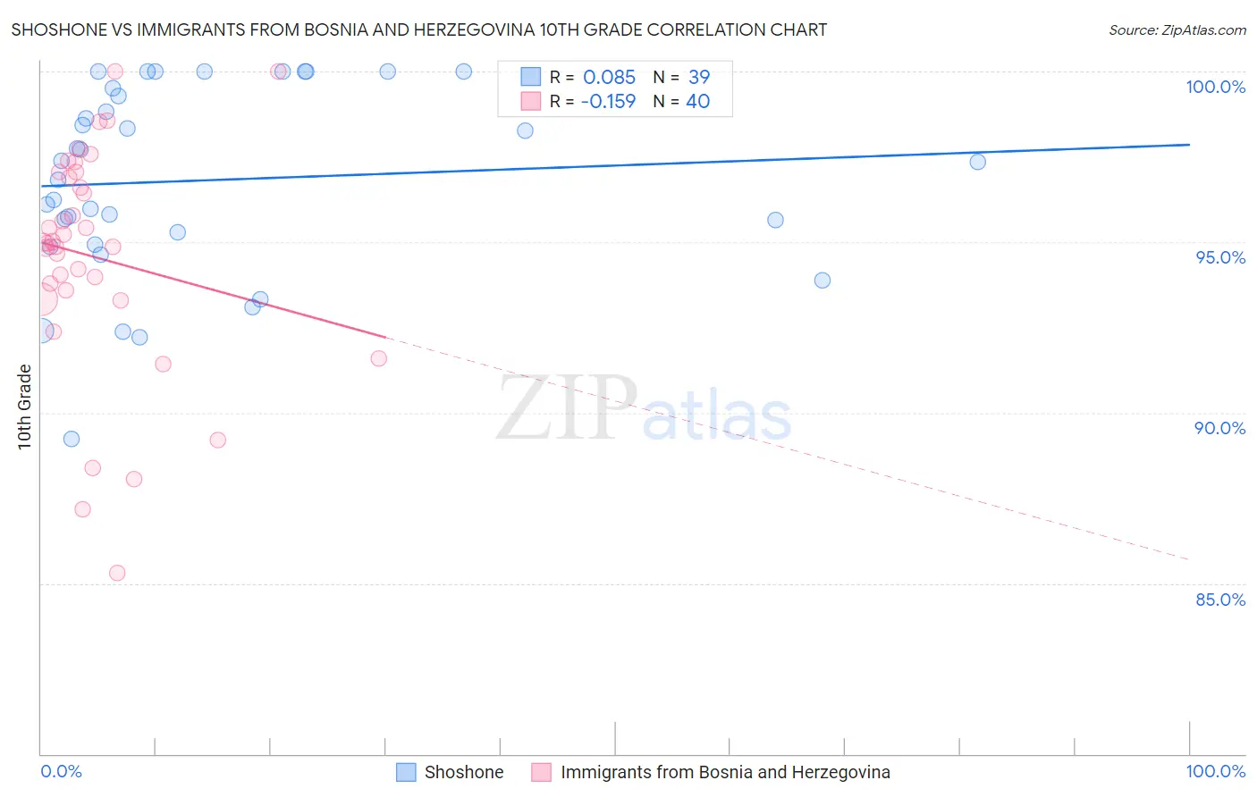 Shoshone vs Immigrants from Bosnia and Herzegovina 10th Grade