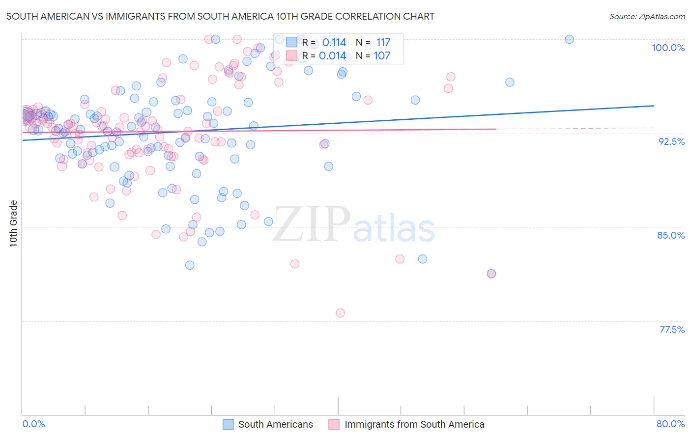 South American vs Immigrants from South America 10th Grade