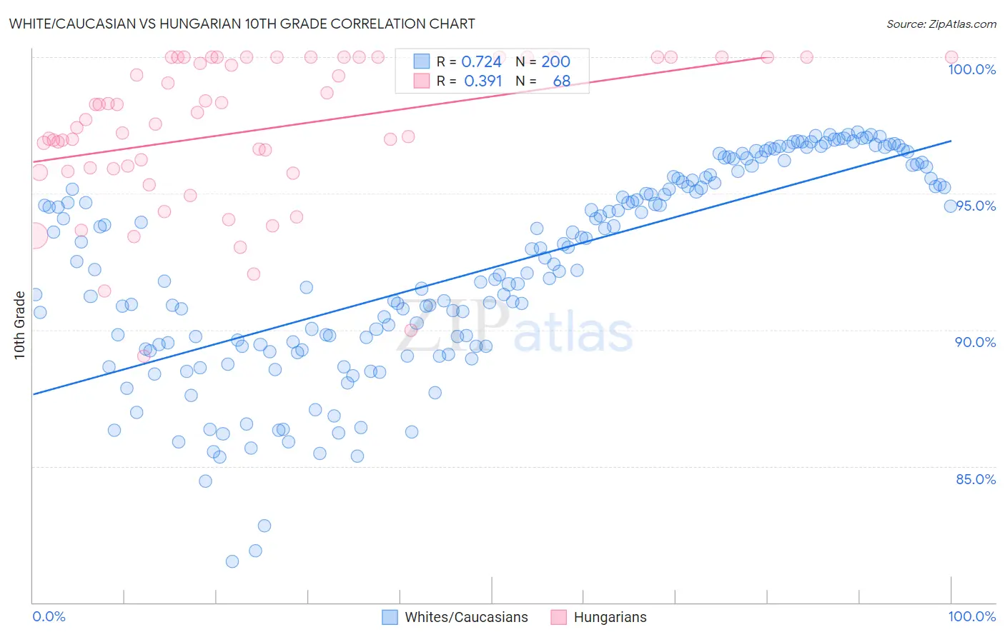 White/Caucasian vs Hungarian 10th Grade