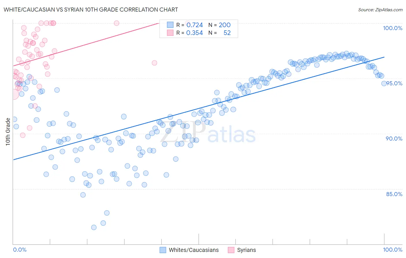 White/Caucasian vs Syrian 10th Grade