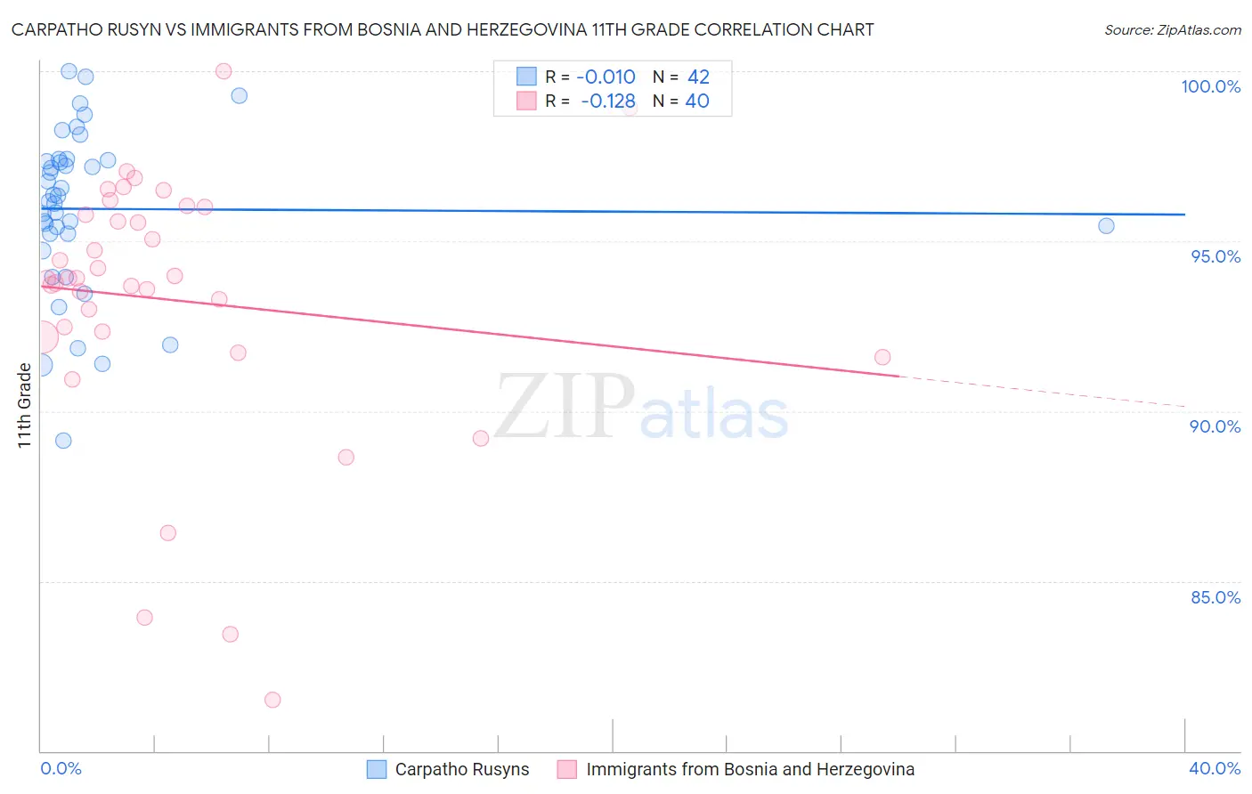 Carpatho Rusyn vs Immigrants from Bosnia and Herzegovina 11th Grade