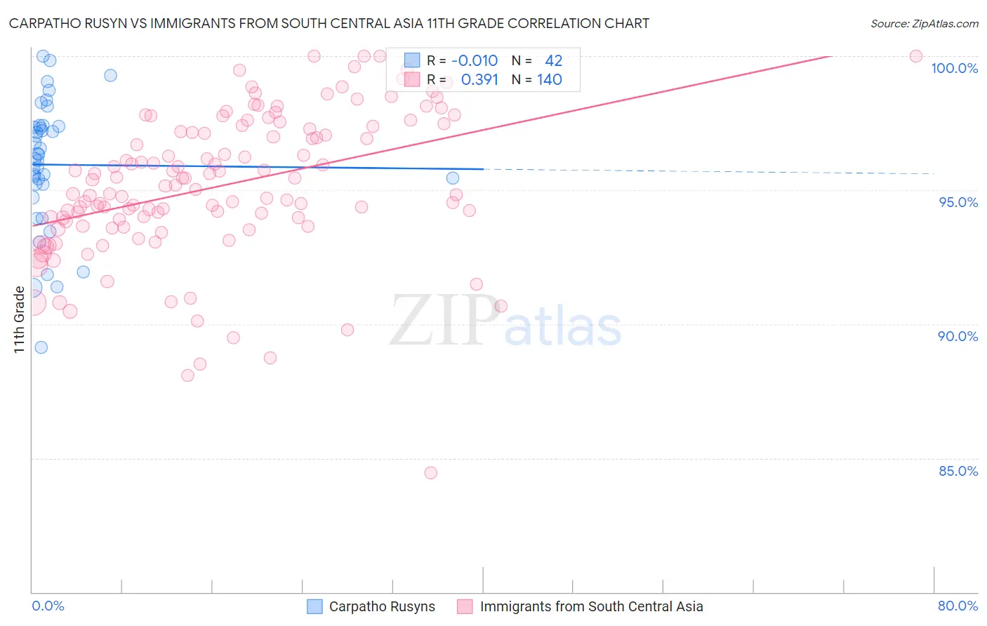 Carpatho Rusyn vs Immigrants from South Central Asia 11th Grade